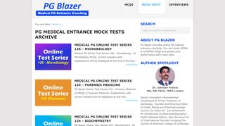 
                            12. PG Medical Entrance Mock Tests « PG Blazer