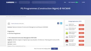 
                            7. PG Programmes (Construction Mgmt) @ NICMAR - Engineering