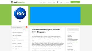 
                            13. P&G - Summer Internship (All Functions) 2019 - Singapore