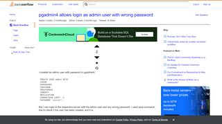 
                            9. pgadmin4 allows login as admin user with wrong password - Stack ...