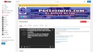 
                            6. PGC Lectures - YouTube