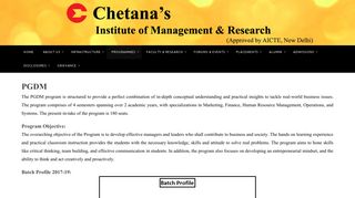 
                            2. PGDM - Chetana's Institute of Management & Research (CIMR)