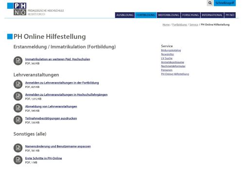 
                            11. PH Online Hilfestellung | Pädagogische Hochschule Niederösterreich