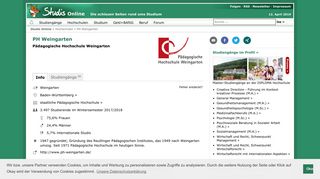 
                            10. PH Weingarten - 80 Studiengänge - Studis Online
