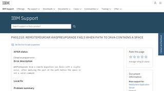 
                            3. ph01218: remotemigrjar waspreupgrade fails when path to java ... - IBM