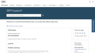 
                            12. ph06079: custom advisors fail to load on linux and aix - IBM