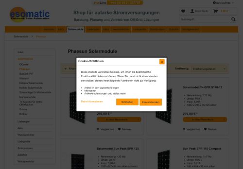 
                            8. Phaesun Solarmodule - esomatic