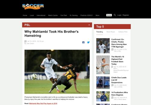 
                            8. Phakamani Mahlambi's Brother Donated His Hamstring To Help His