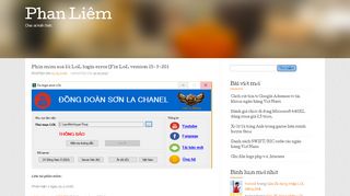 
                            1. Phần mềm sửa lỗi LoL login error (Fix LoL version 15-3-201 - Phan Liêm