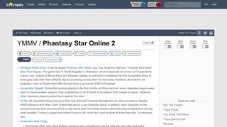 
                            8. Phantasy Star Online 2 / YMMV - TV Tropes