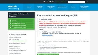 
                            2. Pharmaceutical Information Program (PIP) - eHealth Saskatchewan