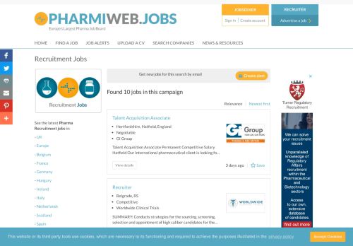 
                            6. Pharmaceutical Recruitment Jobs - PharmiWeb.jobs