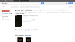 
                            12. Pharmacopoea universalis: oder, Uebersicht der Pharmacopöen von ...