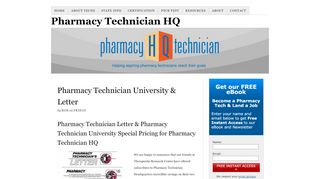 
                            13. Pharmacy Technician University & Letter - Pharmacy Technician HQ