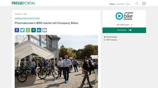 
                            6. ▷ Pharmakonzern MSD startet mit Company Bikes | Presseportal