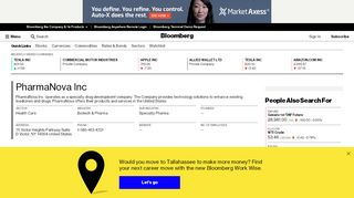 
                            12. PharmaNova Inc: Company Profile - Bloomberg
