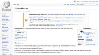 
                            8. PharmaSecure - Wikipedia