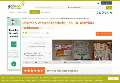 
                            7. Pharmeo Versandapotheke, Inh. Dr. Matthias Oehlmann - 8 ... - golocal