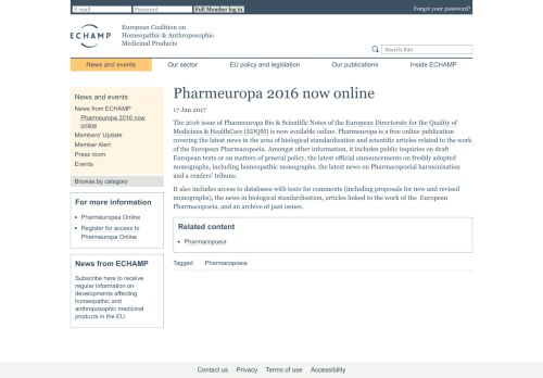 
                            7. Pharmeuropa 2016 now online — ECHAMP