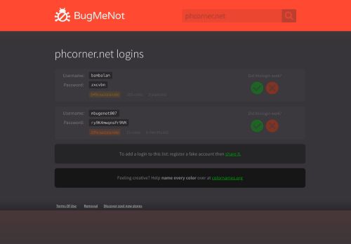 
                            11. phcorner.net passwords - BugMeNot