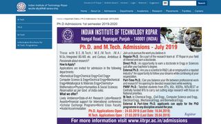 
                            12. Ph.D Admissions IInd semester 2018-2019 | Indian Institute of ...