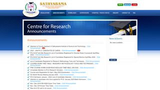 
                            3. Ph.D - Announcements - Sathyabama