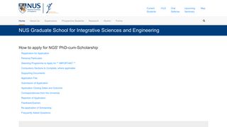 
                            12. PhD Application - NUS Graduate School for Integrative Sciences and ...