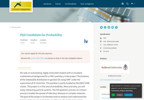 
                            10. PhD Candidate for Probability Radboud University - Nijmegen ...