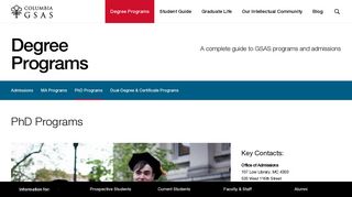 
                            11. PhD Programs | Columbia | Graduate School of Arts ... - Columbia GSAS