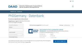 
                            1. PhDGermany - Datenbank - DAAD - Deutscher Akademischer ...