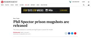 
                            9. Phil Spector prison mugshots are released | The Independent
