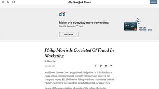 
                            13. Philip Morris Is Convicted Of Fraud In Marketing - The New York Times