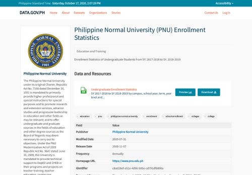 
                            8. Philippine Normal University (PNU) - Open Data Philippines