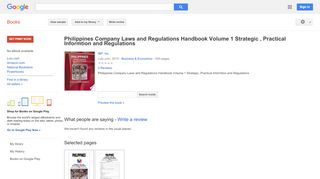 
                            9. Philippines Company Laws and Regulations Handbook Volume 1 Strategic ...