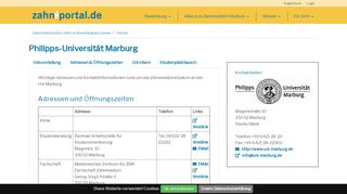 
                            8. Philipps-Universität Marburg auf : Zahniportal.de