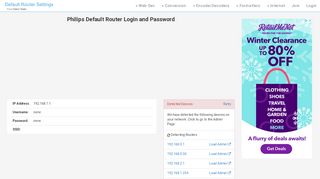 
                            9. Philips Default Router Login and Password - Clean CSS