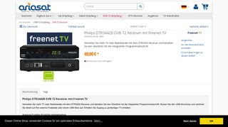 
                            7. Philips DTR3442B DVB-T2 Receiver mit Freenet TV | Ariasat eShop