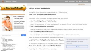
                            2. Philips Router Passwords - Port Forward