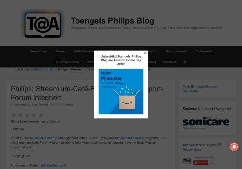 
                            3. Philips: Streamium-Café-Forum wird in Support-Forum integriert ...