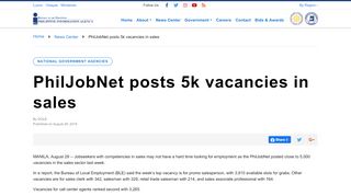 
                            6. PhilJobNet posts 5k vacancies in sales | Philippine Information Agency