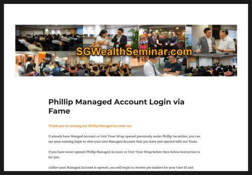 
                            7. Phillip Managed Account Login via Fame - SG Wealth Seminar