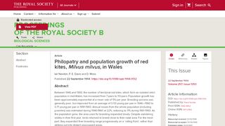 
                            12. Philopatry and population growth of red kites, <i>Milvus milvus