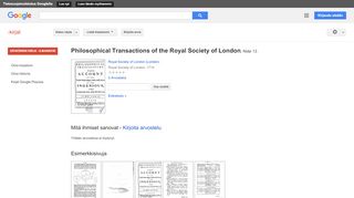 
                            11. Philosophical Transactions of the Royal Society of London - Google-teoshaun tulos
