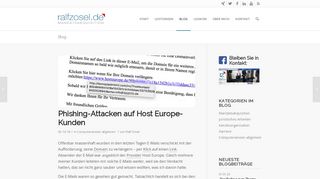 
                            11. Phishing-Attacken auf Host Europe-Kunden | ralfzosel.de