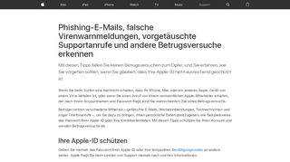 
                            6. Phishing-E-Mails, falsche Virenwarnmeldungen ... - Apple Support