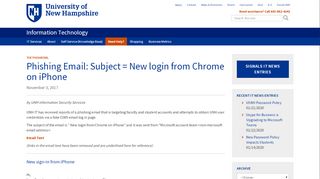 
                            12. Phishing Email: Subject = New login from Chrome on iPhone ...