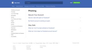 
                            3. Phishing | Facebook Help Center | Facebook