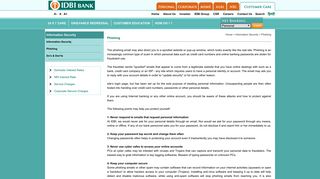 
                            6. Phishing - IDBI Bank