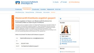 
                            4. Phishing-Mail Mastercard gesperrt - Genossenschaftsbank ...