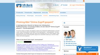 
                            1. Phishing-Mail Online Zugriff gesperrt VR-Bank Kreis Steinfurt eG